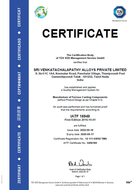 IATF Certificate